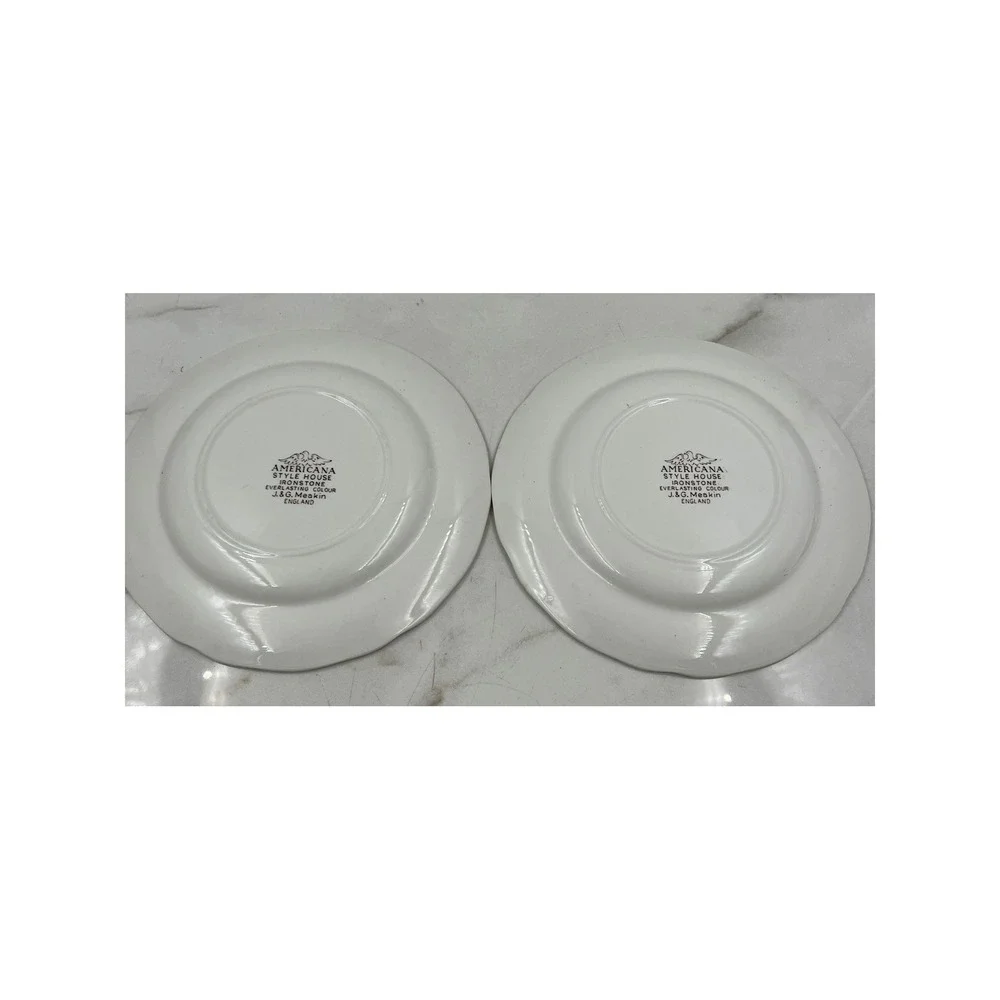 J.G. Meakin Americana Style House Ironstone Salad Plates Brown Transferware 2